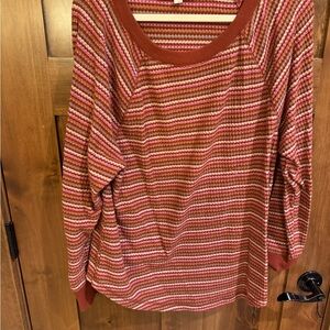 LOFT Multicolor Striped Long Sleeve Top